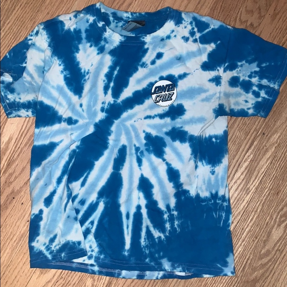 Blue tie dye Santa Cruz shirt